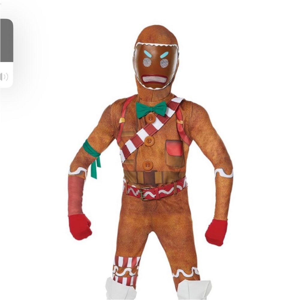 Spirit Gingerbread Warrior Kids Costume - Brown, Red, Green